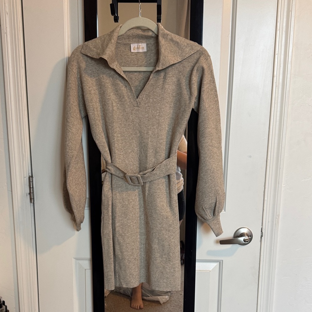 Gray Belted Mini Dress